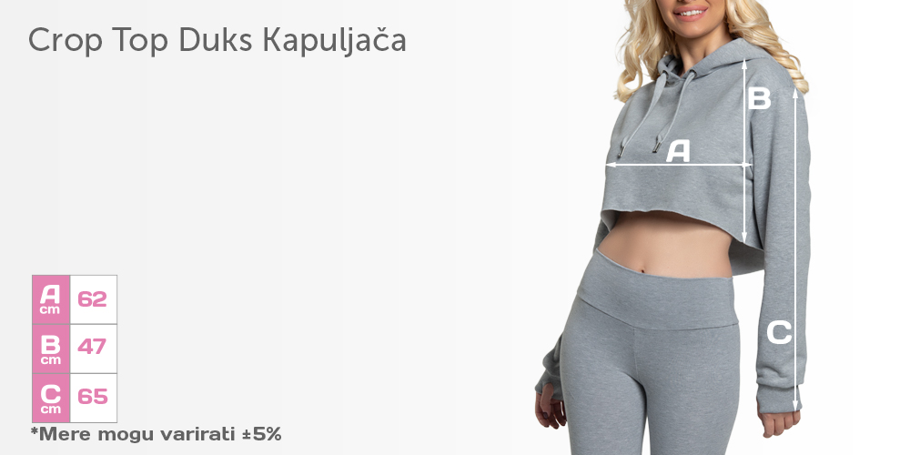 SPARROW CROP TOP | pamučna dukserica sa kapuljačom